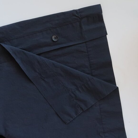 Malia Mills Black Cotton Wide Leg Button Up Drawstring Waist Jumpsuit Size 8 - Picture 12 of 14